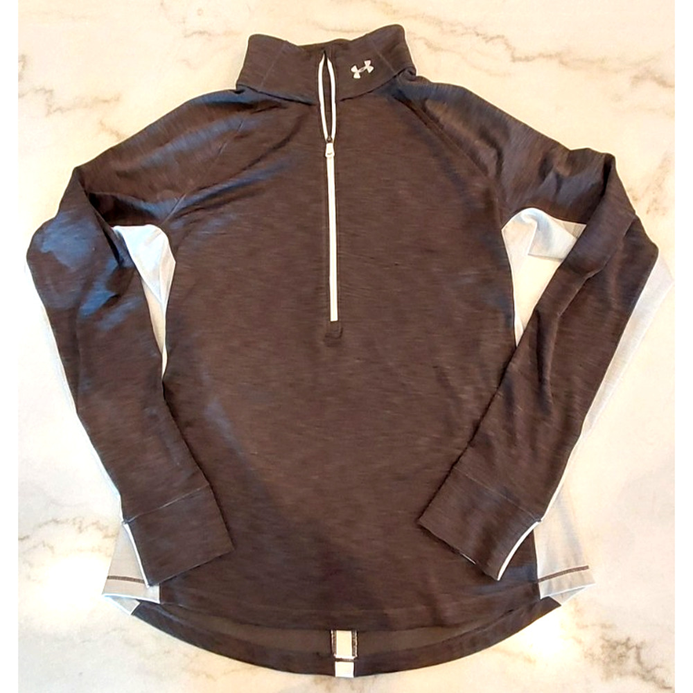 Under Armour Womens 1/2 Zip Pullover ColdGear Mock Neck Long Sleeve Size L